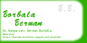 borbala berman business card