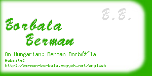 borbala berman business card